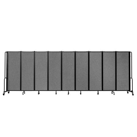 NATIONAL PUBLIC SEATING NPS Room Divider, 6' Height, 9 Sections, Grey RDB6-9PT02